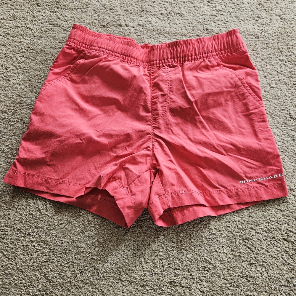 Columbia girl's omni-shade pink shorts, Size 7/8